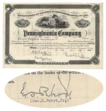 Pennsylvania Company Issued To George H. Pabst, Jr. And Signed Twice