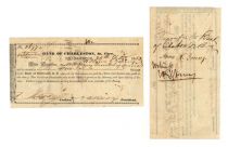 BANK OF CHARLESTON, SO. CARO. WITNESSED BY HENRY E. YOUNG, JUDGE ADVOCATE ON GENERAL LEE'S STAFF