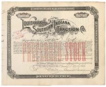 Louisville & Southern Indiana Tractions Co. Signed By Samuel Insull As President