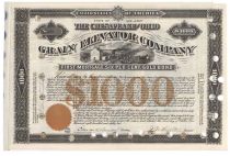 Chesapeake & Ohio Grain Elevator Co. Bond Signed By C.P. Huntington