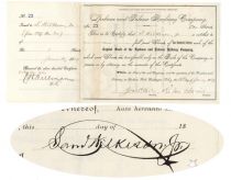 Spokane & Palouse Railway Co. Issued To S. Wilkeson, Jr. And Signed By Him On Verso
