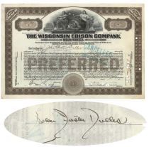Wisconsin Edison Company Issued To And Signed On Vero By John F. Dulles