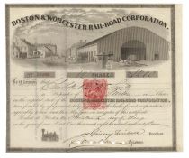 Boston & Worcester Railroad Stock With RN-T3 Revenue