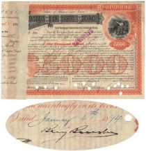 A Chicago, Rock Island And Pacific Bond Issued To And Signed By Standard Oil's Benjamin Brewster 