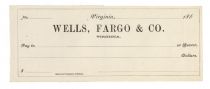 Wells, Fargo & Co. Unissued Remainder Check