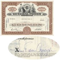 Issued to And Signed By Jimmy Cagney