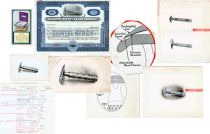 Original Progress Proofs Of The Artwork And Specimen Stock Certificate Utilized During The Production Of The Gillette Safety Razor Stock Certificates