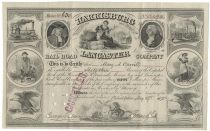 Harrisburg, Portsmouth, Mount Joy and Lancaster Railroad Company Stock Signed by Thomas A. Scott