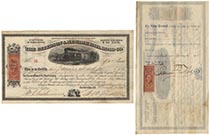 Paterson & Newark Railroad Company Stock Issued To And Endorsed On Verso By James Fisk, Jr. 