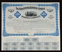 Bradford, Bordell & Kinzua RR Co.  bond