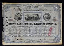 Milwaukee & St. Paul Railway Company Stock Signed By Russell Sage