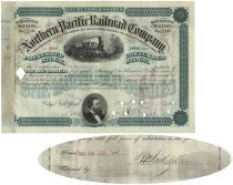 Northern Pacific RR Stock Issued To And Signed By William Rockefeller