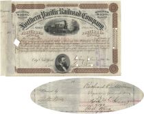 Northern Pacific Railroad Stock Issued To and Signed On Verso By Richard B. Mellon