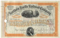Northern Pacific Railroad Stock Issued To And Signed On Verso By J. Gregory Smith
