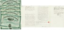 Northern Pacific Railroad Stock Issued To Parisian Lady With A Proxy Document Signed By J. Pierpont Morgan, Jr. For The Firm