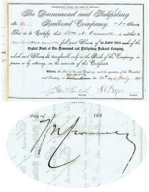 The Drummond And Philipsburg RR Co. Issued To And Signed By William N. Cromwell
