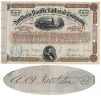 Northern Pacific Railroad Stock Issued to and Endorsed on Verso by Union General A. B. Nettleton 