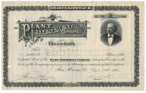 Plant Investment Company Stock Signed as President by Henry B. Plant