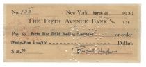 Rupert Hughes Signed Bank Check