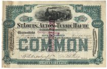 George Foster Peabody Signs A St. Louis, Alton & Terre Haute RR Co. Stock