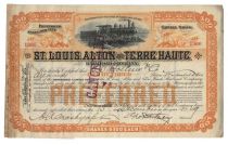 St. Louis, Alton And Terre Haute Railroad Company-signed By George Foster Peabody