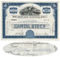 Seatrain Lines, Inc. - Issued To And Signed By James Stillman Rockefeller