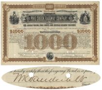 Pine Creek Railway Company Bond Signed By William K Vanderbilt As Trustee