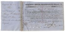 Chicago And Rock Island Rail Road Co. Signed By John Jervis
