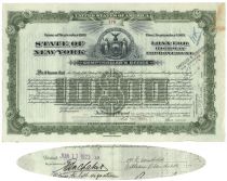 State Of New York Loan For Highway Improvement-Issued To And Signed By William K. Vanderbilt Jr.