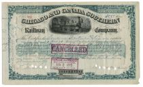 Chicago & Canada Southern Railway Co. Stock Signed By Cornelius Vanderbilt II As Treasurer