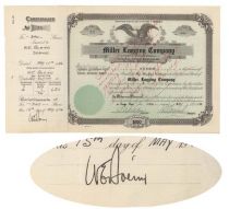 Rare Stock Certificate Issued To And Signed By William Boeing
