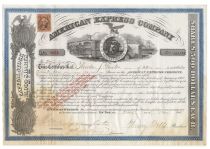 Henry Wells & James Fargo Signed American Express Co. Stock