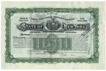 State Of New York "Loan For Canal Improvement" - Issued To William K. Vanderbilt, Jr.