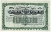 State Of New York "Loan For Canal Improvement" $10,000 Bond - Issued To William K. Vanderbilt, Jr.