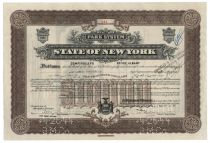 State Of New York Park System Municipal Bond Certificate Issued To William K. Vanderbilt Jr.