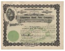 Columbian Bank Note Company - Unissued Stock