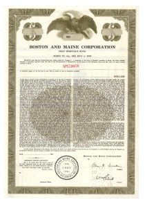 Boston And Maine Railroad - Specimen Bond