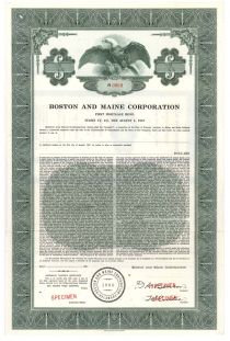 Boston And Maine Corporation - Specimen Bond