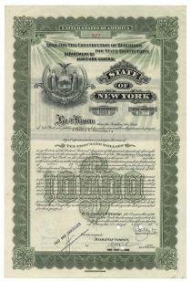 State Of New York Loan For The Construction Of Buildings For State Institutions - Issued To Harold S. Vanderbilt