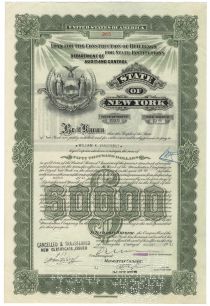 State Of New York Loan For The Construction Of Buildings For State Institutions For $50,000 Issued To William K. Vanderbilt, Jr.