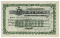 State Of New York Loan For Barge Canal Terminals Bond For $10,000 Issued To William K. Vanderbilt