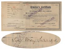 Mexican Timber Field Company Issued To And Signed By Lady Mary Inverclyde, The Woman Who Christened The Ill-fated RMS Lusitania