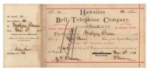 HAWAIIAN BELL TELEPHONE COMPANY - ONE OF HAWAII'S FIRST TELEPHONE COMPANY