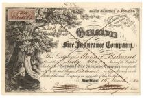 Highly Graphic Germania Fire Insurance Co. Issued To August Belmont