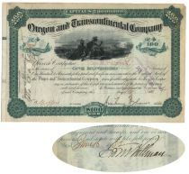 Oregon & Transcontinental Company Issued To And Signed On Verso By George M. Pullman