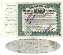 The Kansas City, Mexico And Orient Railway Signed On Verso By August Anheuser Busch, Sr.