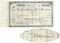 Fullerton Land And Trust Company Issued To And Signed By H.G. Wilshire