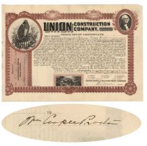 Union Construction Company Issued To And Signed On Verso By William Cooper Procter