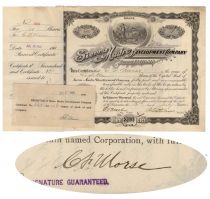 Sierra Madre Development Co. Issued To And Signed By C.F. Morse