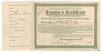 The Kansas City, Mexico And Orient Railway  Issued To Wm. A. Proctor And  Signed On Verso By Wm. Cooper Proctor